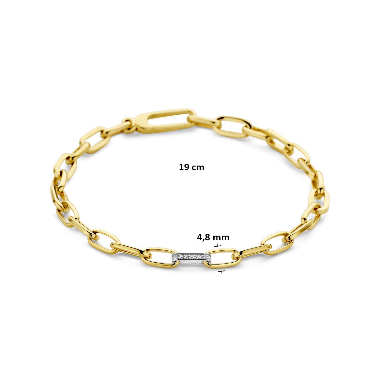 pulsera bicolor de 14k con diamante