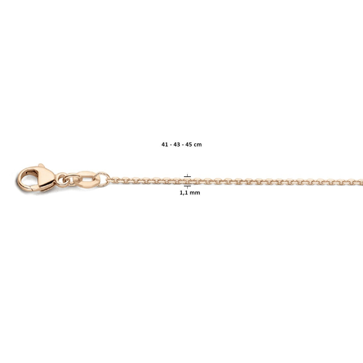 collar de mujer de oro rosa – collar ancla 45 cm
