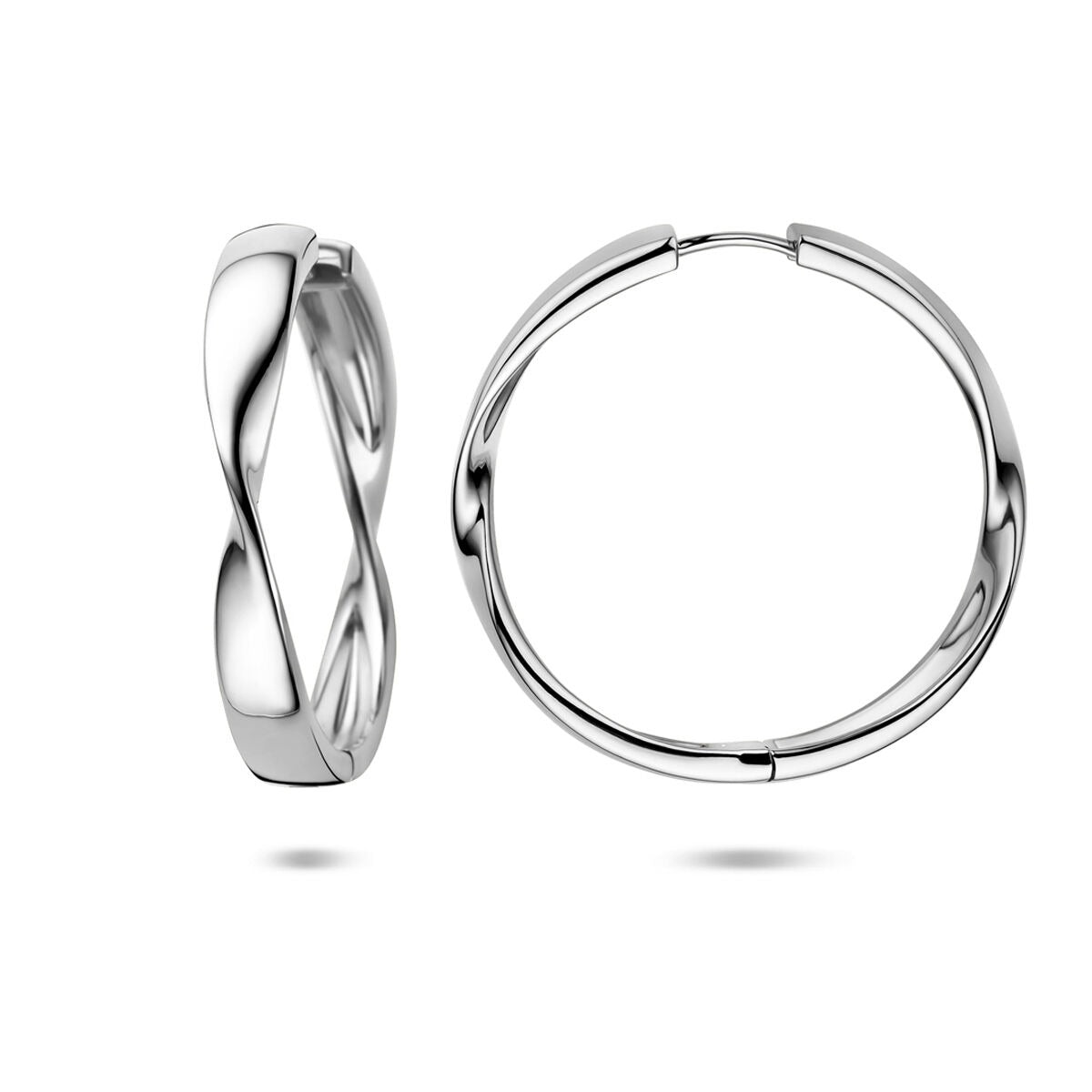 Aros de plata de mujer – 40 x 5.5 mm