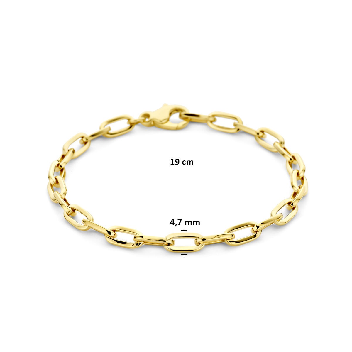Pulsera de mujer en oro amarillo con eslabones de ancla