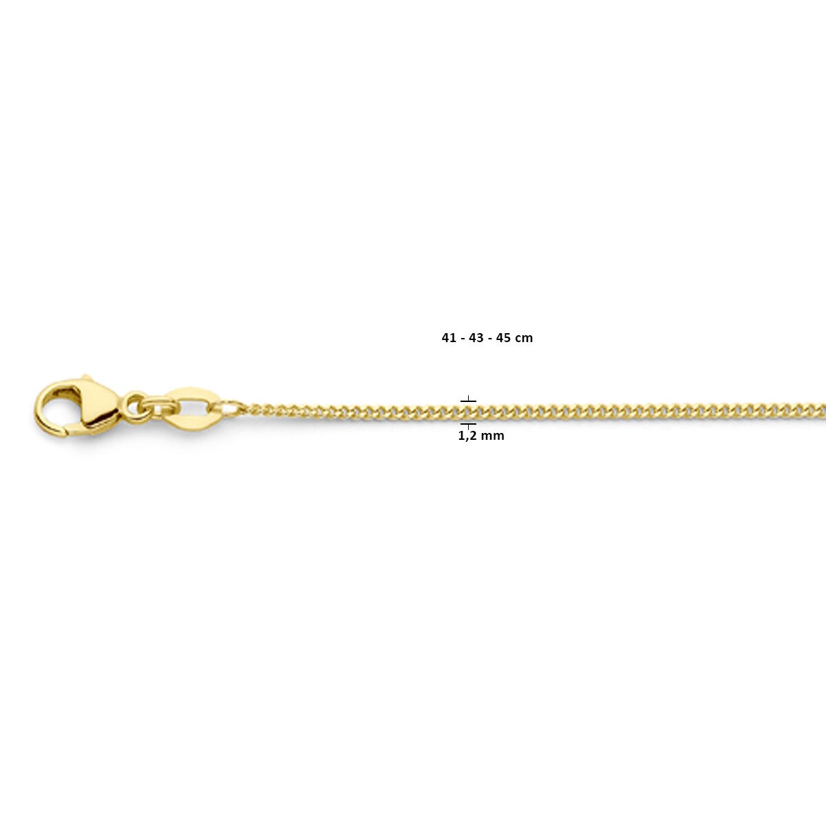 collar de mujer gourmette 45 cm