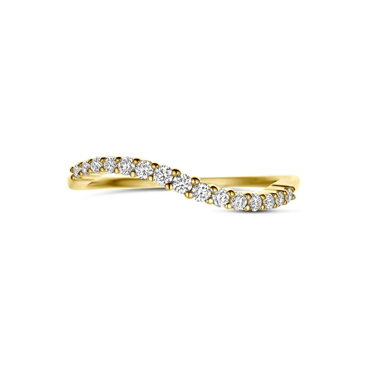 Anillo de alianza de oro amarillo de 14k con diamante de 0,21 ct