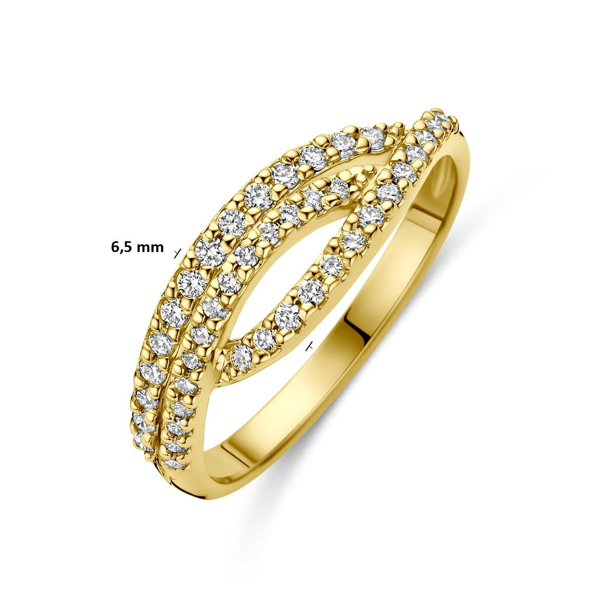 Anillo de oro amarillo de 14k con diamante cultivado en laboratorio