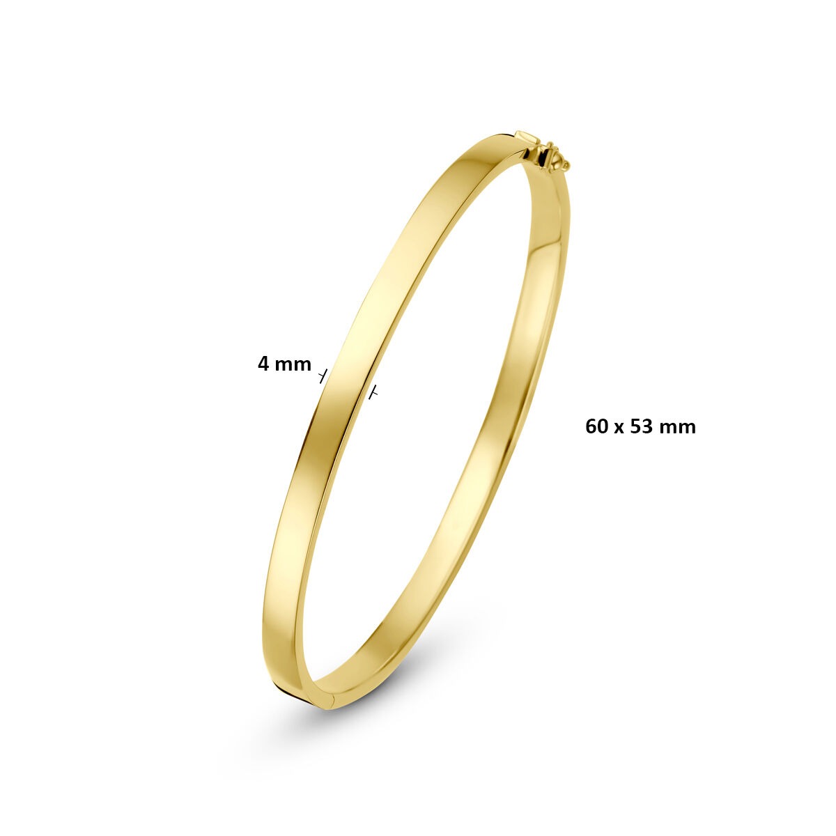 Pulsera bangle de oro amarillo de 9k con núcleo de plata