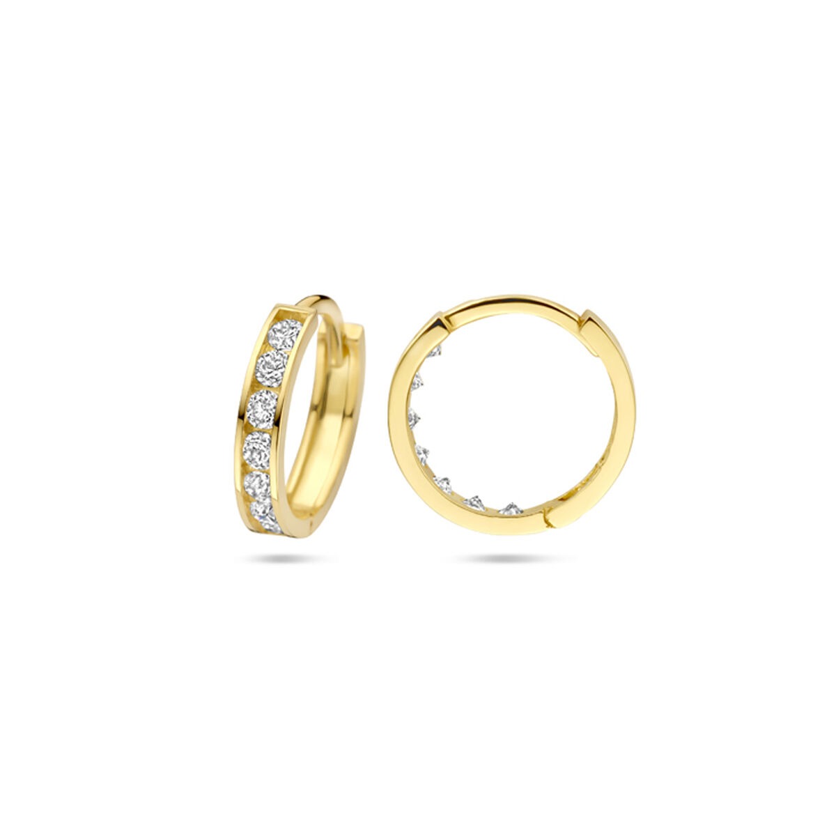 Aros amarillos con circonitas – chapado en oro amarillo de 9k