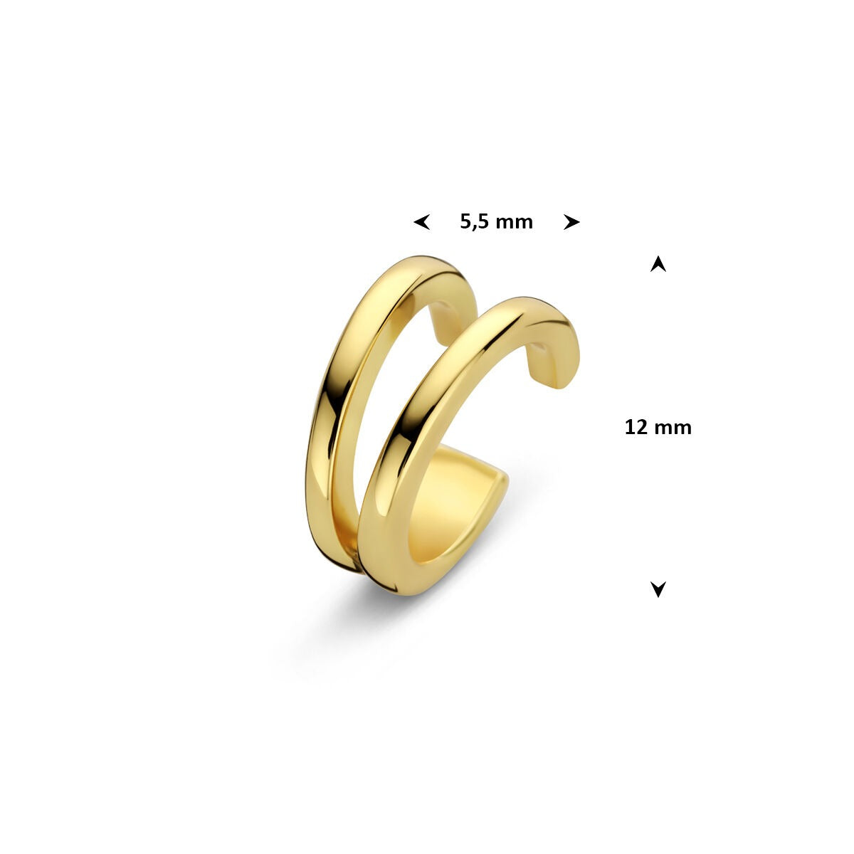 Ear cuff chapado en oro - modernidad sencilla con brillo dorado