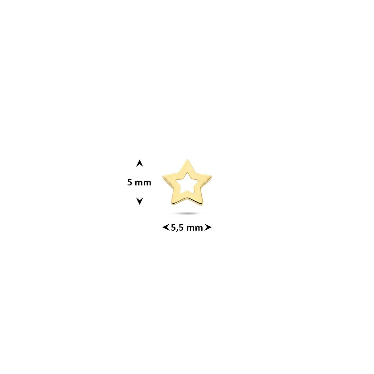 Piercing de estrella plana en oro amarillo de 14k – Por unidad