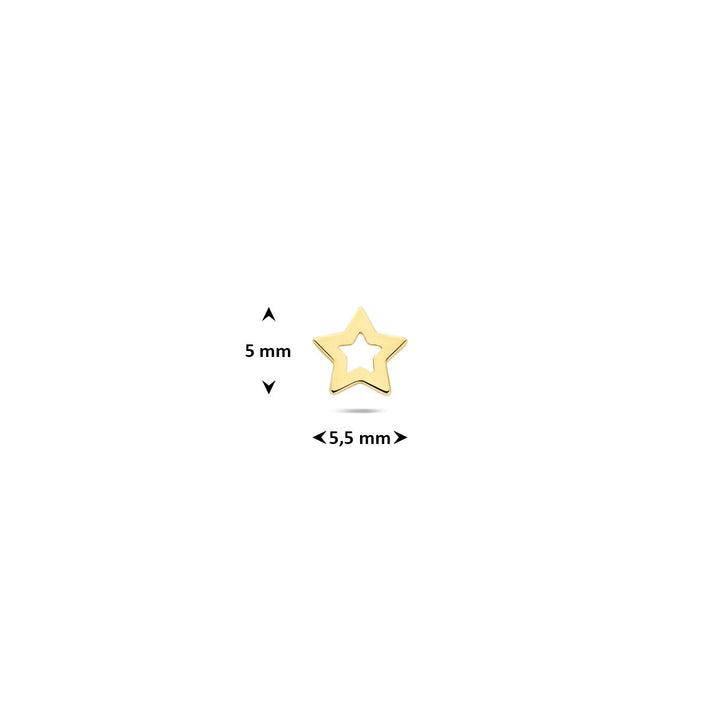 14k Geelgouden Flat Back Piercing Ster – Per Stuk