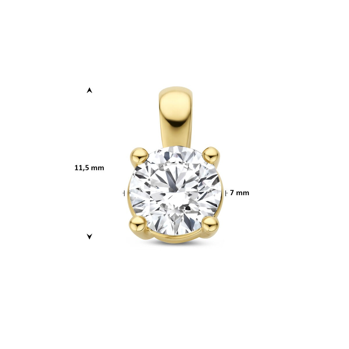 colgante de oro amarillo de 14k con diamante cultivado en laboratorio – 1.00 ct talla brillante