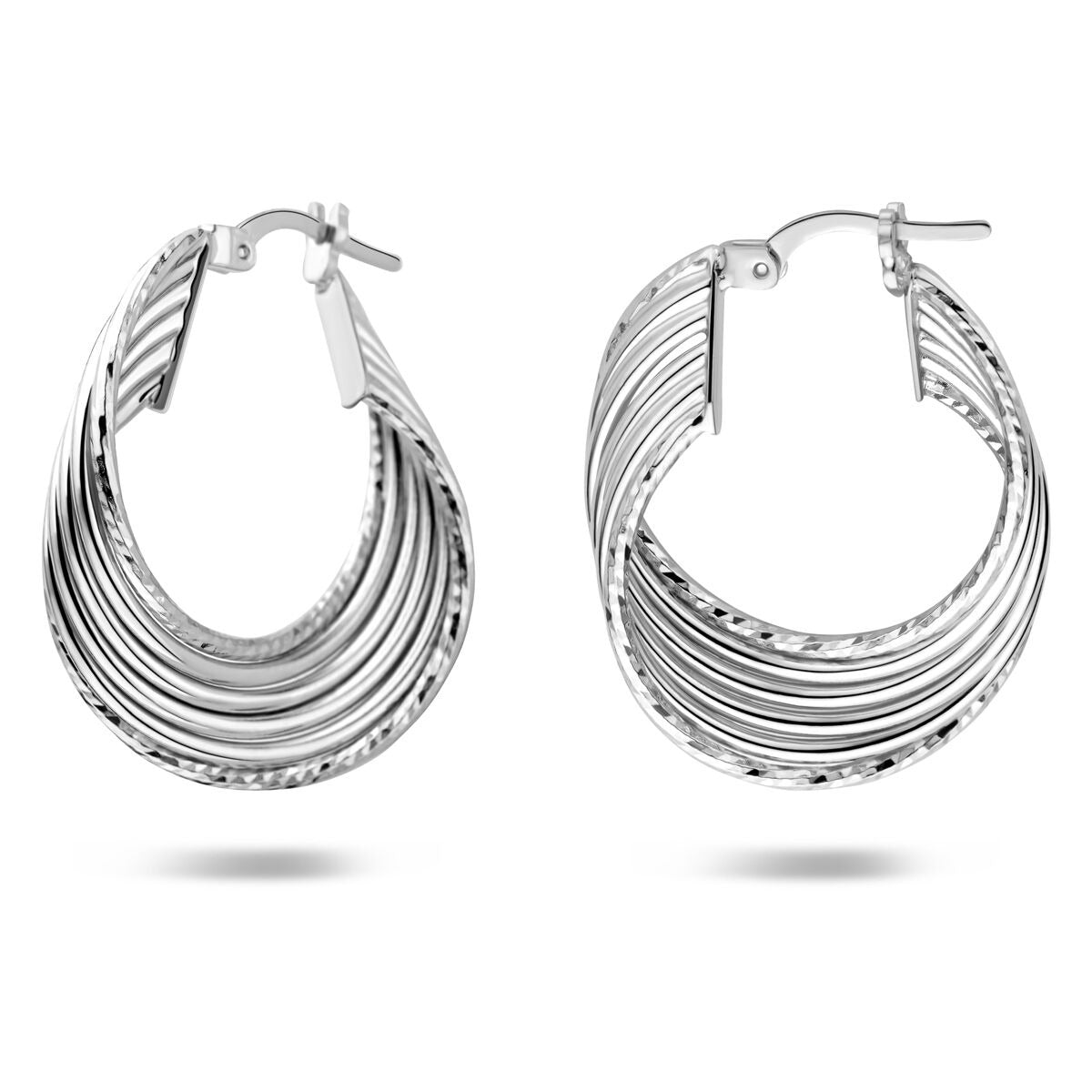 Aros ovalados de plata – rodiados en plata 925