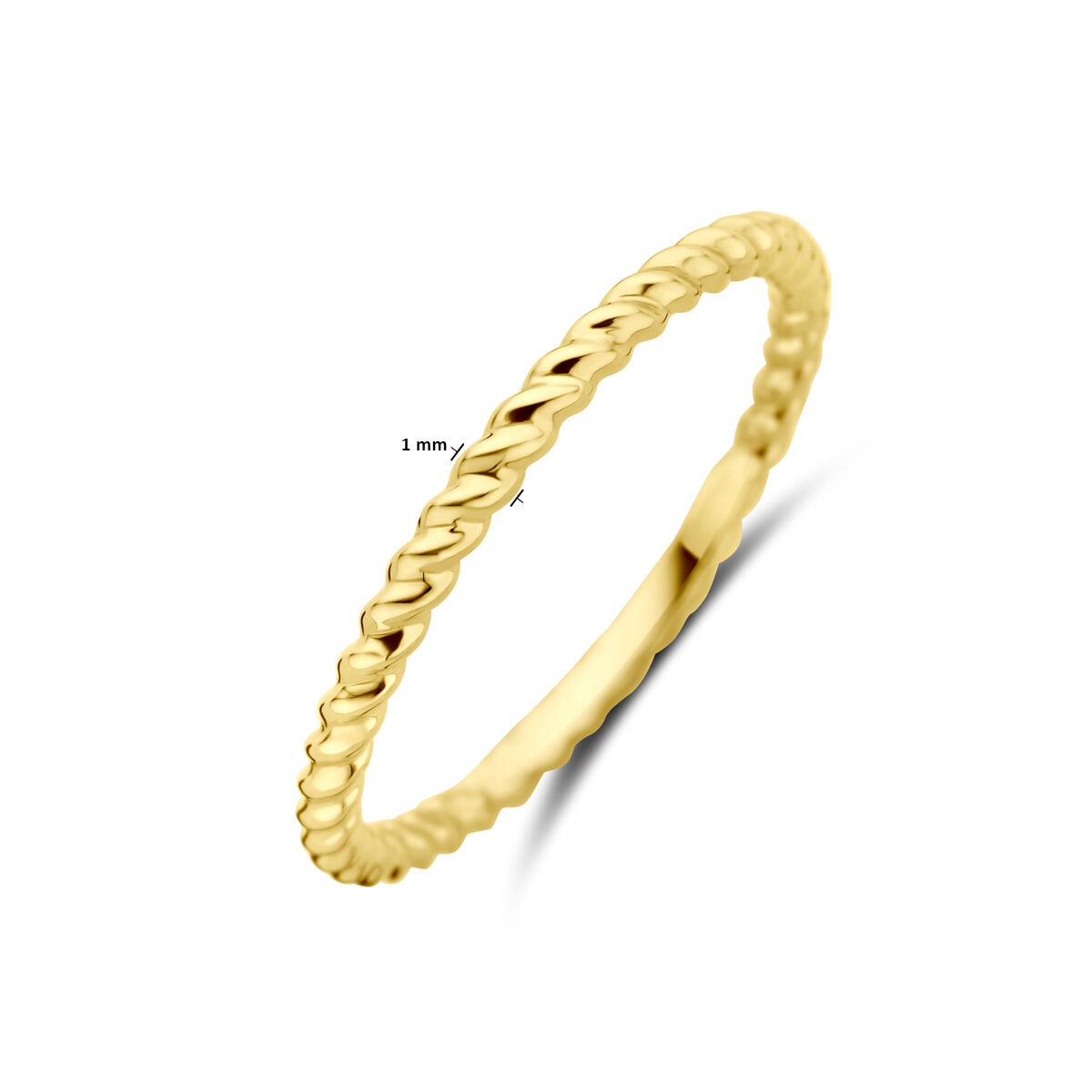 Anillo de mujer de oro amarillo trenzado – 1.5mm