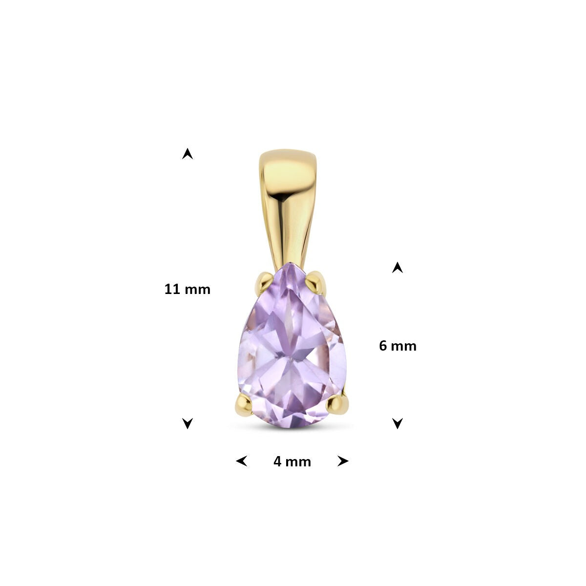 Colgante de oro amarillo de 14k con amatista