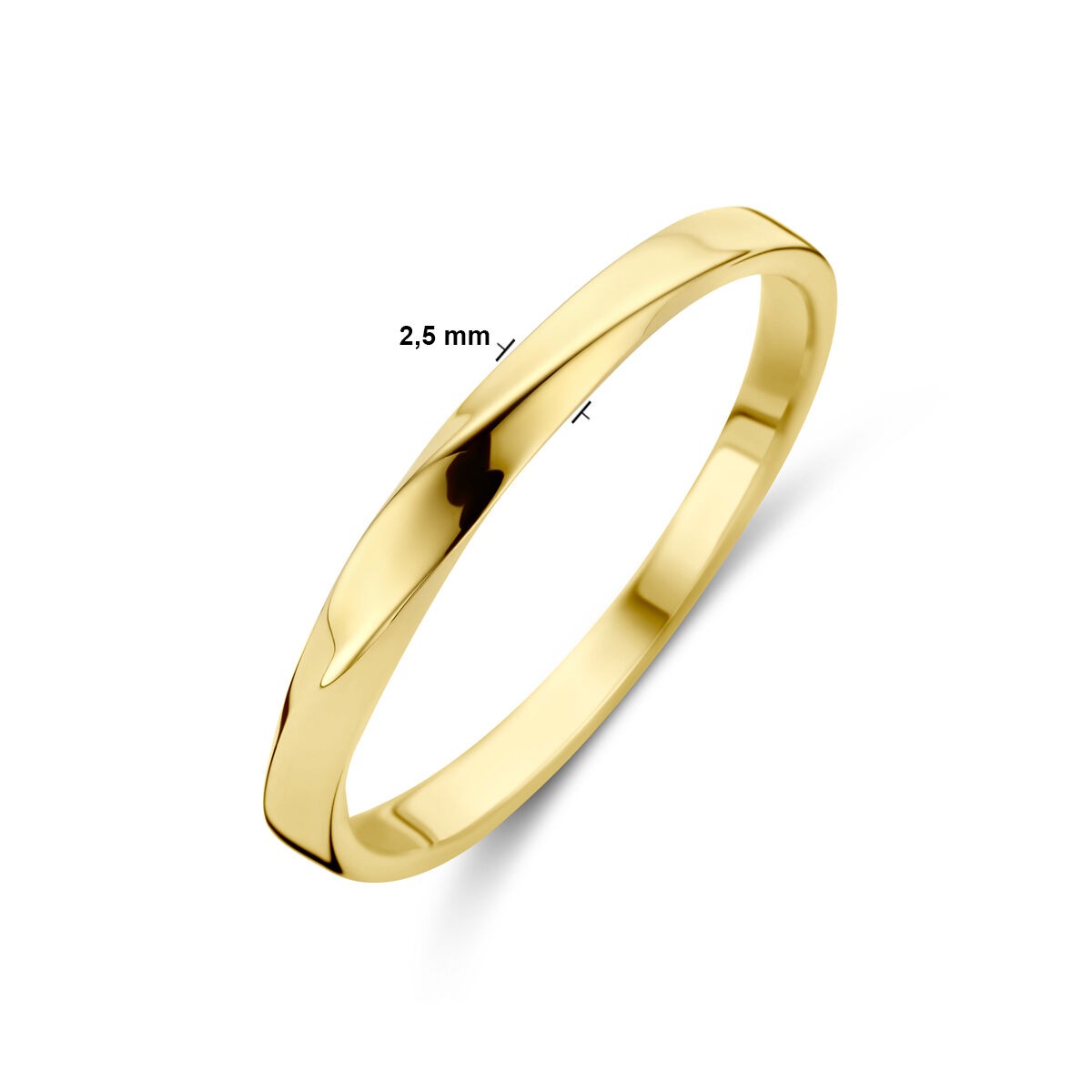 Anillo de mujer en oro amarillo de 14k – 2.5mm de ancho