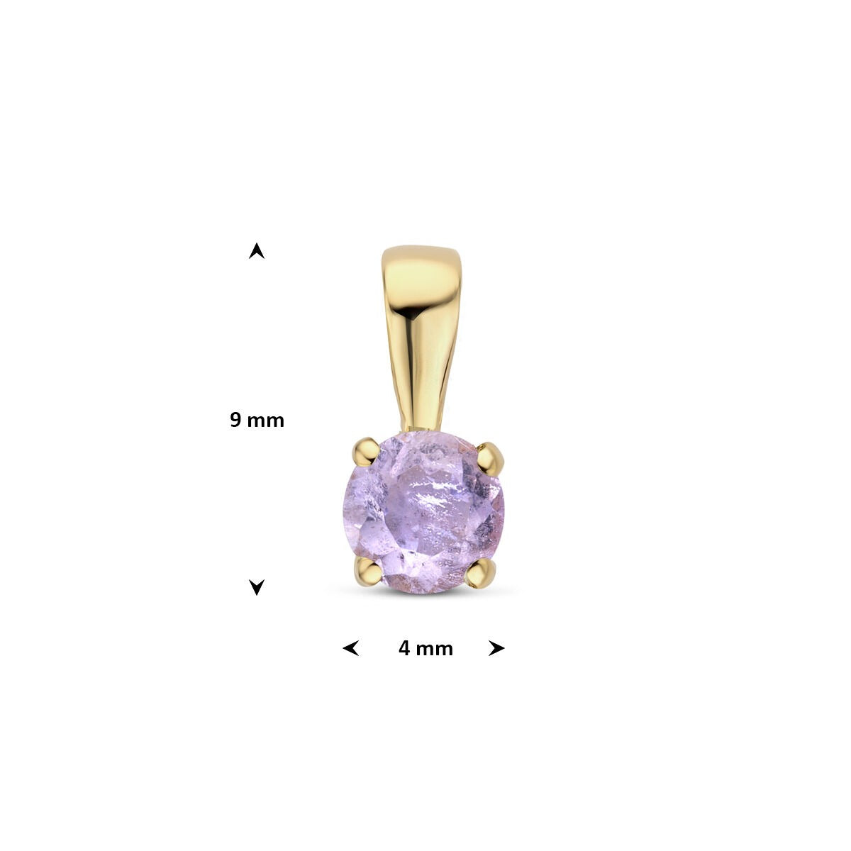Colgante de oro amarillo de 14k con amatista