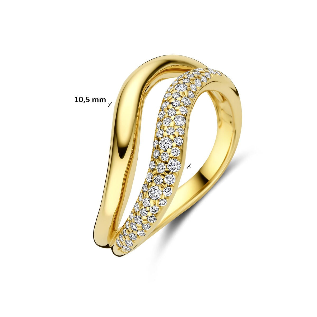 anillo de oro amarillo de 14k con diamante de 0.32ct