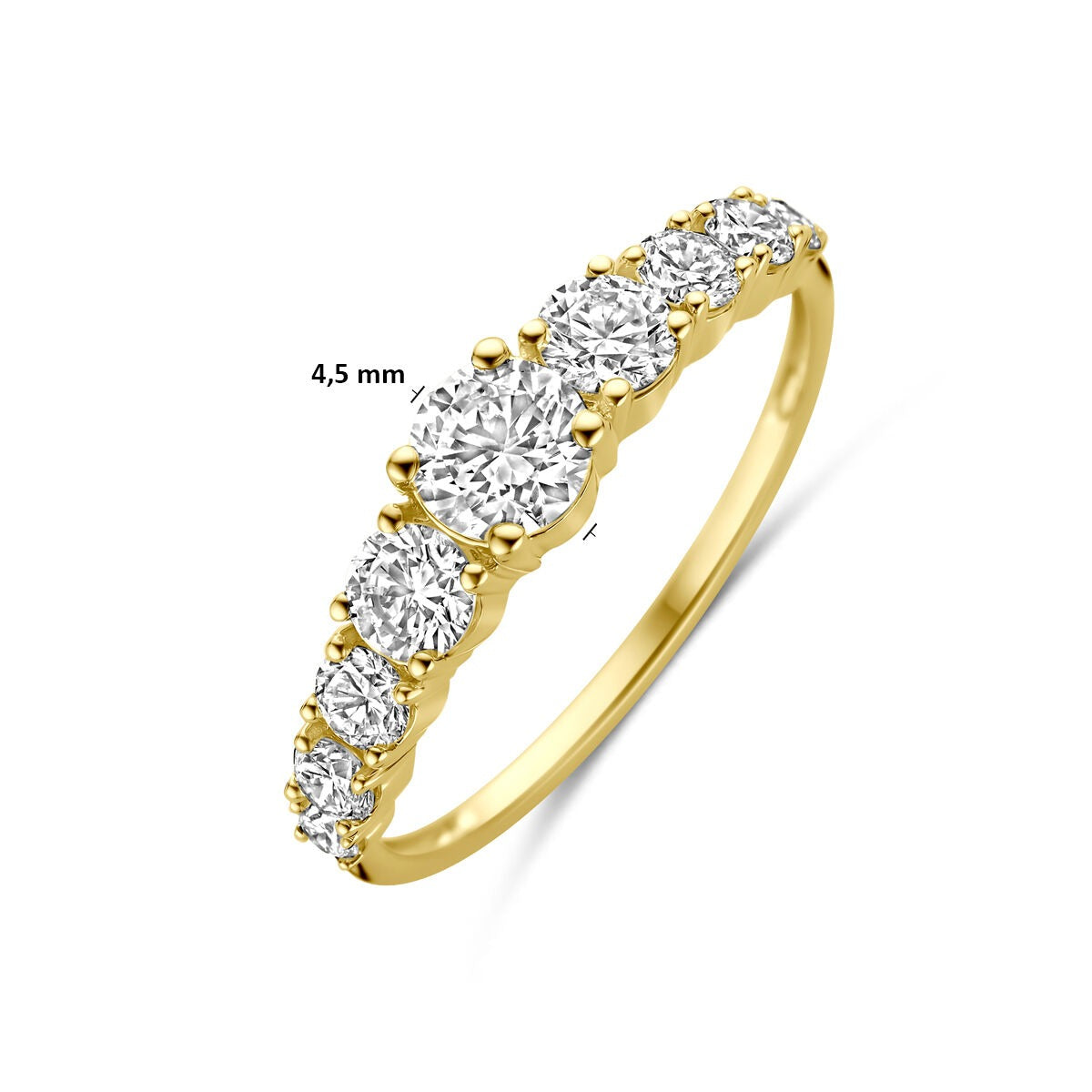 Anillo de oro amarillo de 14k con diamante cultivado en laboratorio