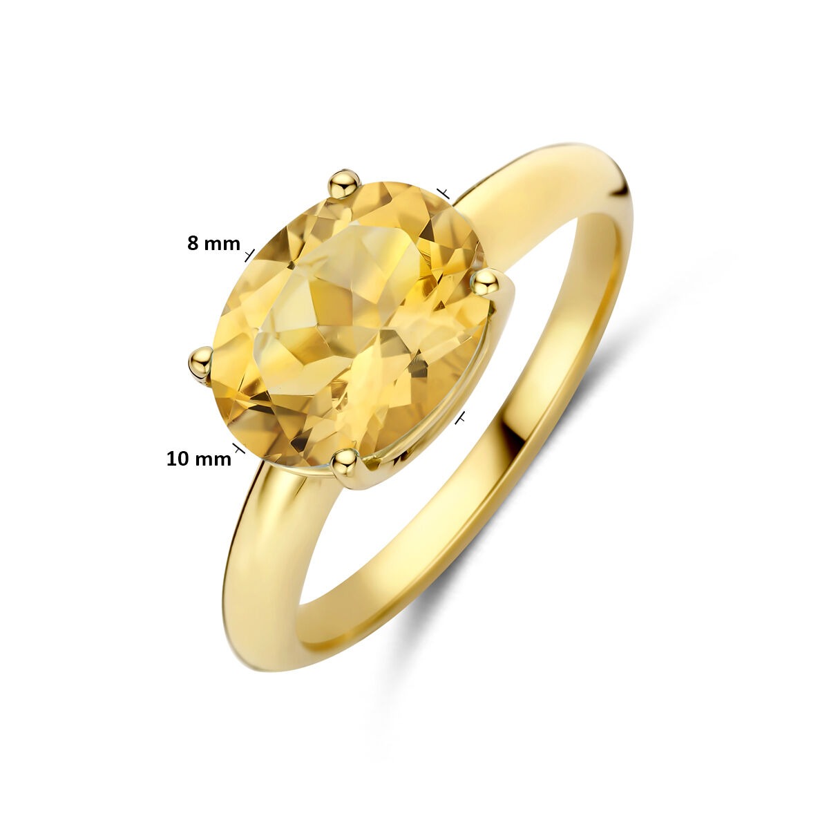 Anillo de oro amarillo de 14k con citrino