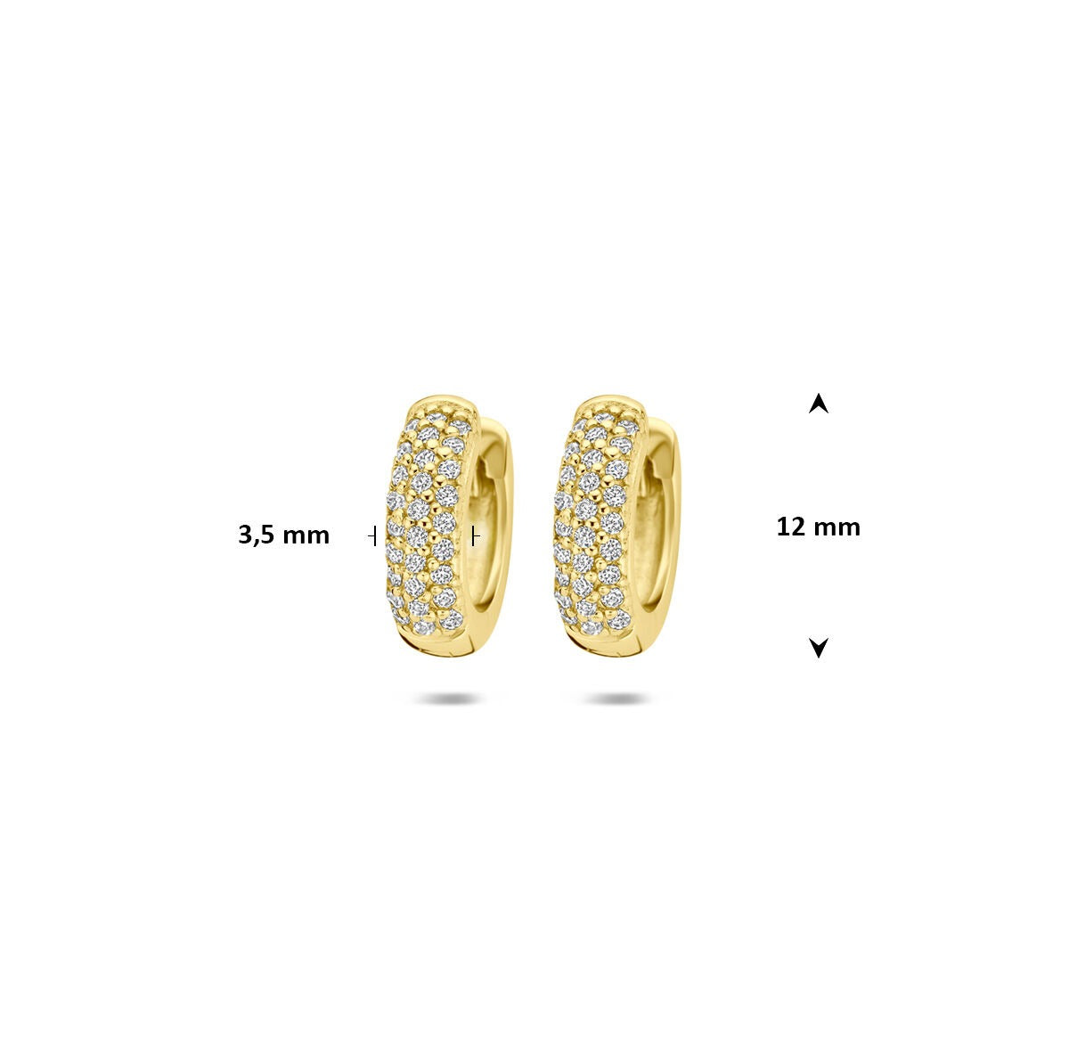 Aros chapados en oro de plata 925 con circonitas