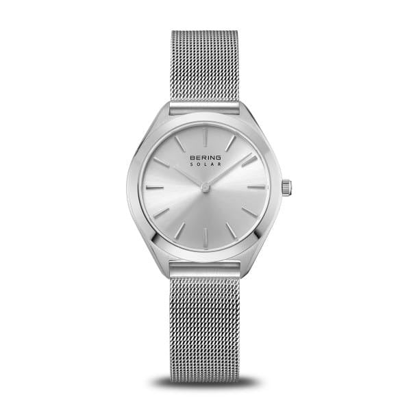Bering dames horloge solar zilverkleurige wijzerplaat -  17331-000