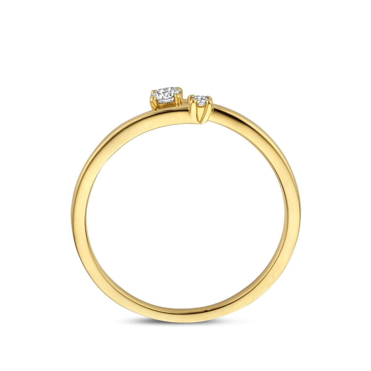 Anillo de mujer de oro con diamante – 14k oro amarillo