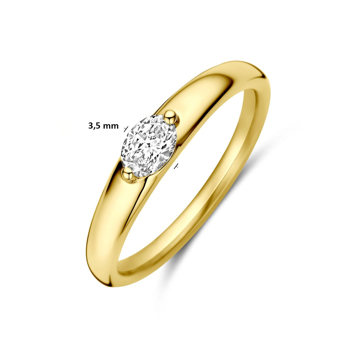 Anillo de oro amarillo de 14k con diamante 0,32 ct solitario