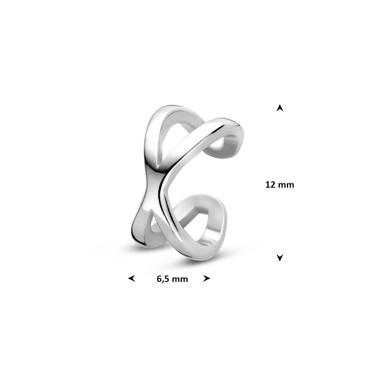Ear cuff de plata 925 rodiado