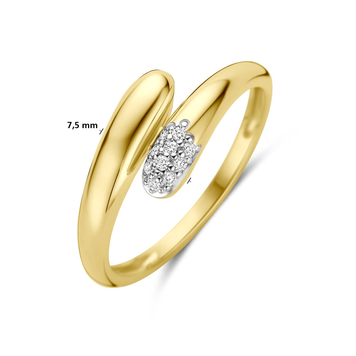 Anillo de oro amarillo de 14k con diamante