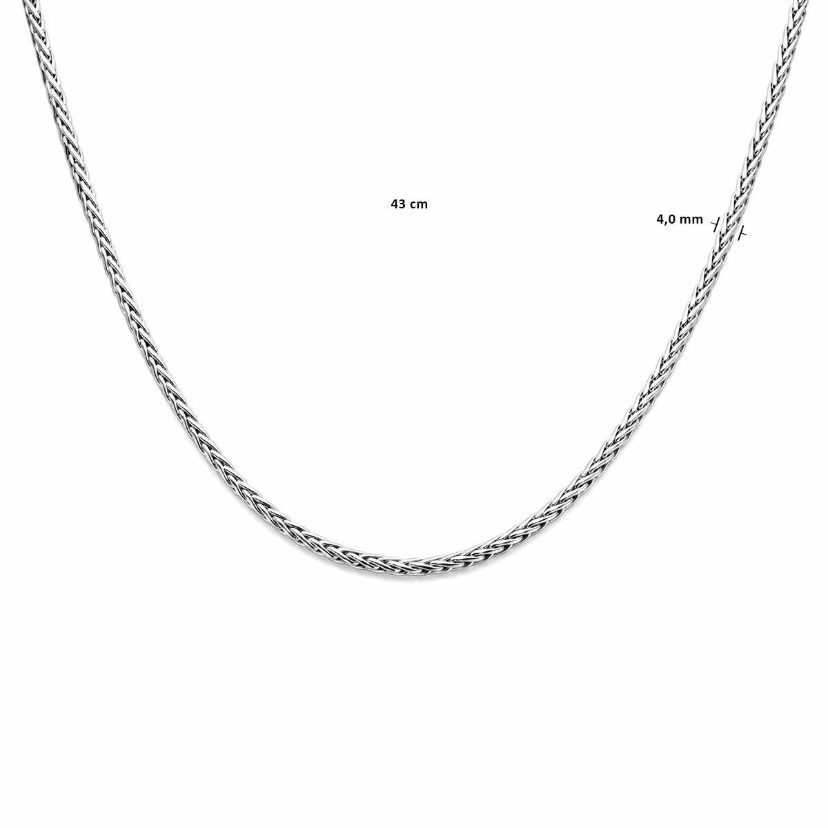 Collar de plata cola de zorro – rodiado