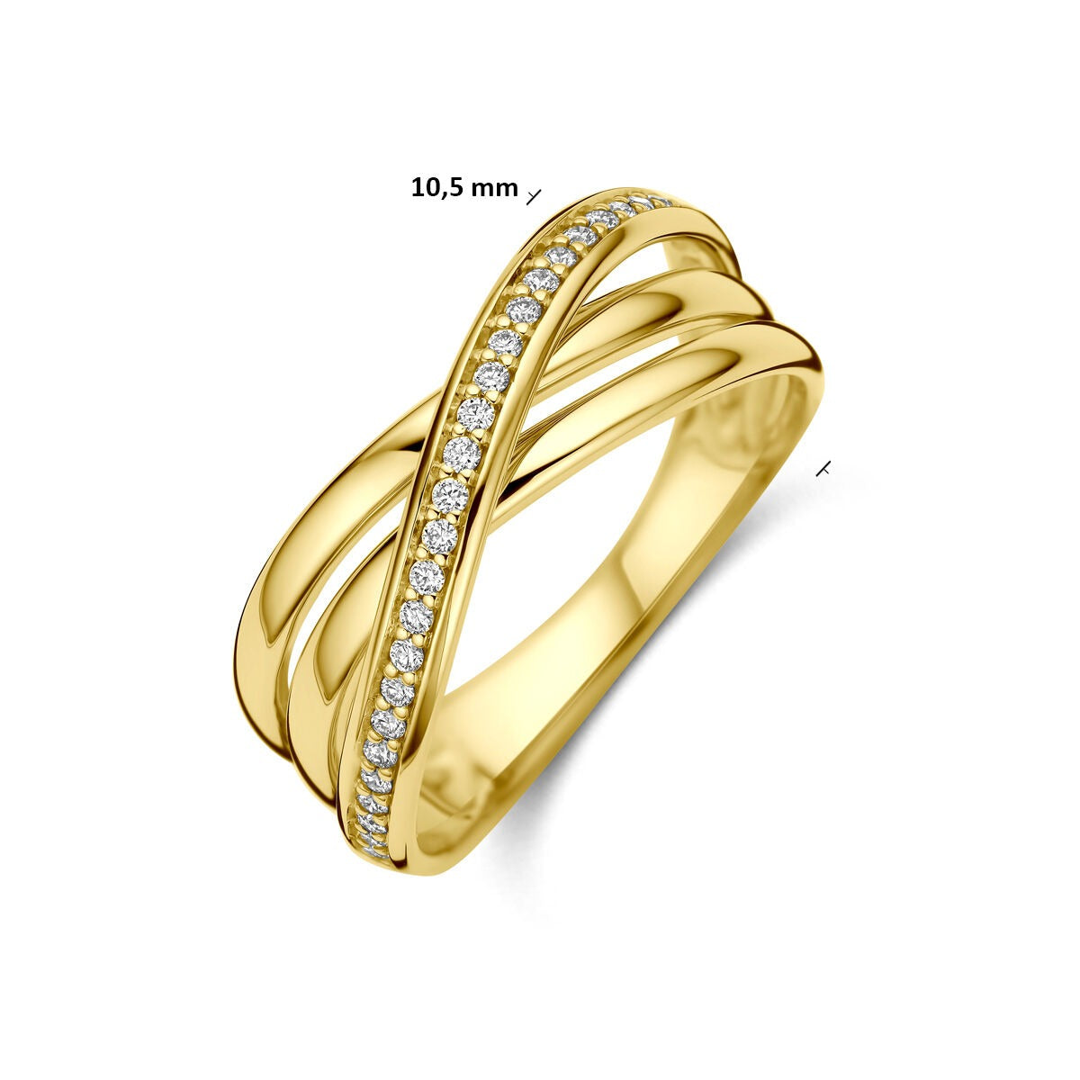 Anillo de alianza de oro amarillo de 14k con diamante de 0,16 ct