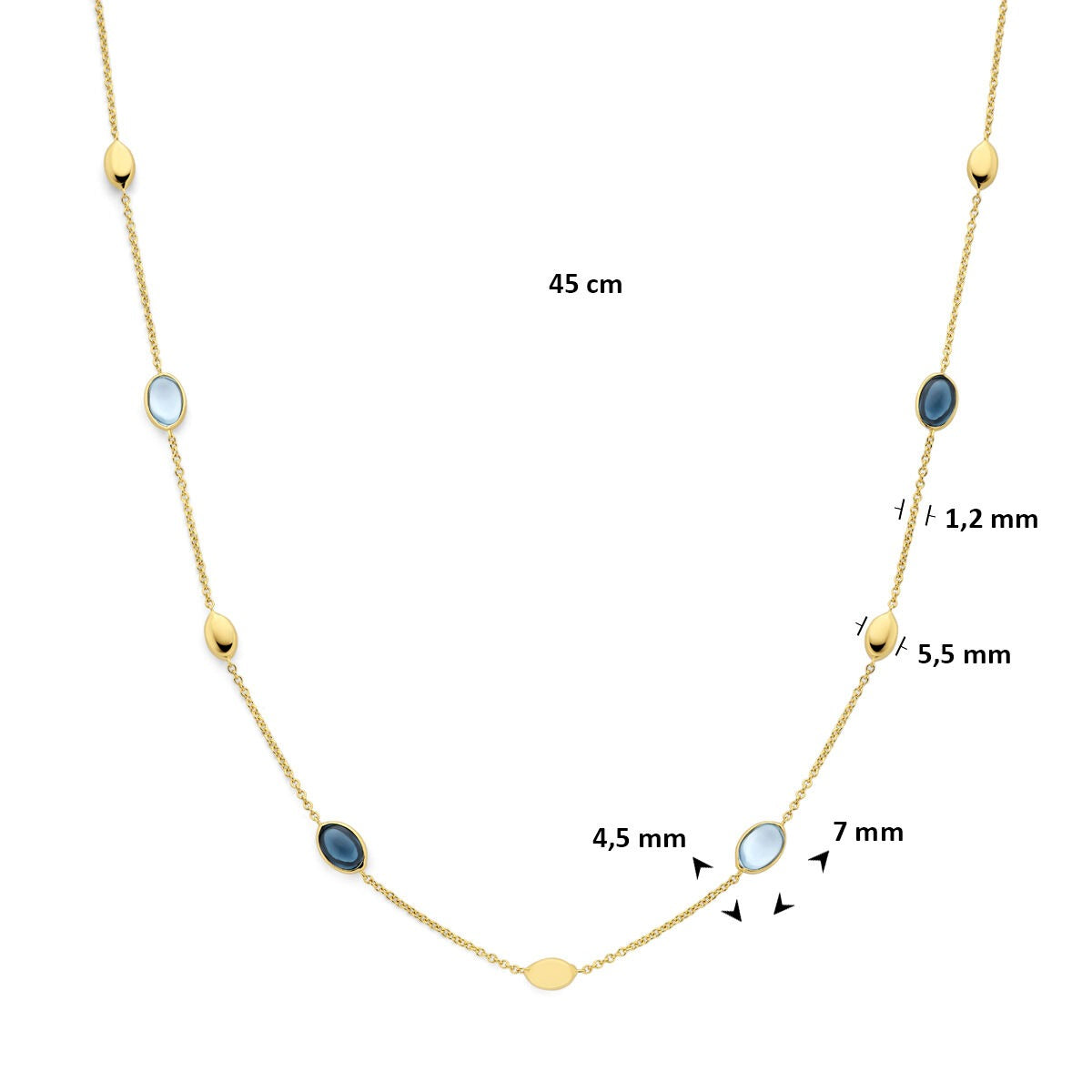 Collar de oro con topacio – 14k oro amarillo