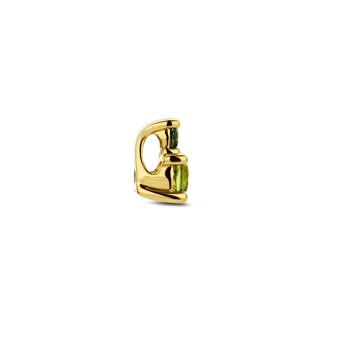 colgante de oro amarillo con peridoto y turmalina verde