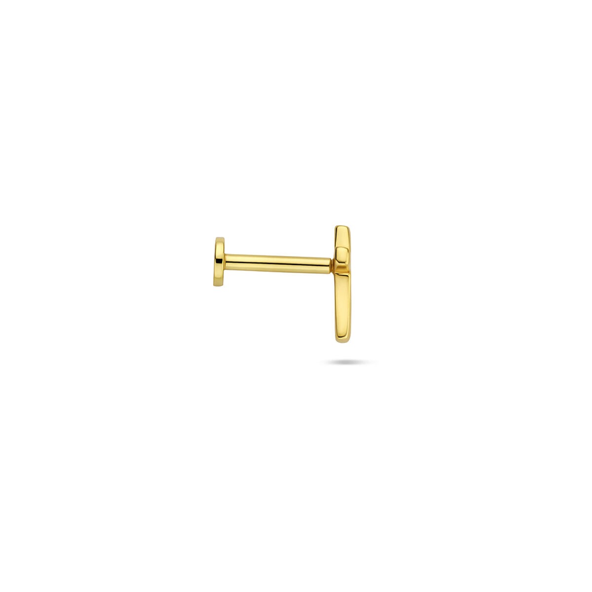 Piercing cruz chapado en oro plata plana – 925 plata