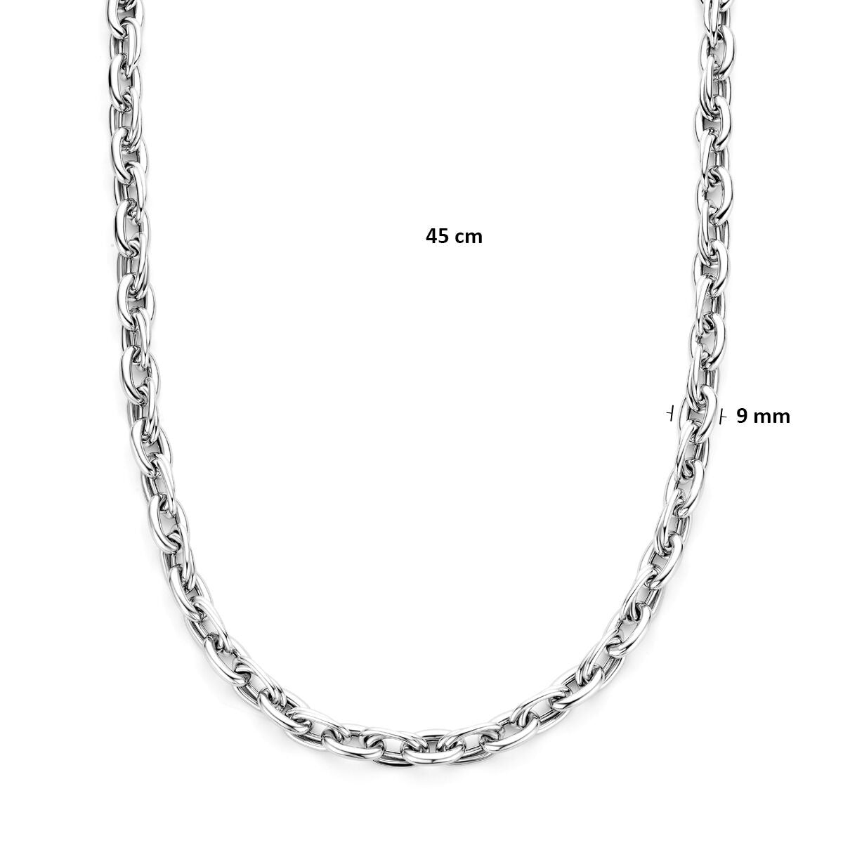 Collar de plata 925 rodiado con eslabones gruesos