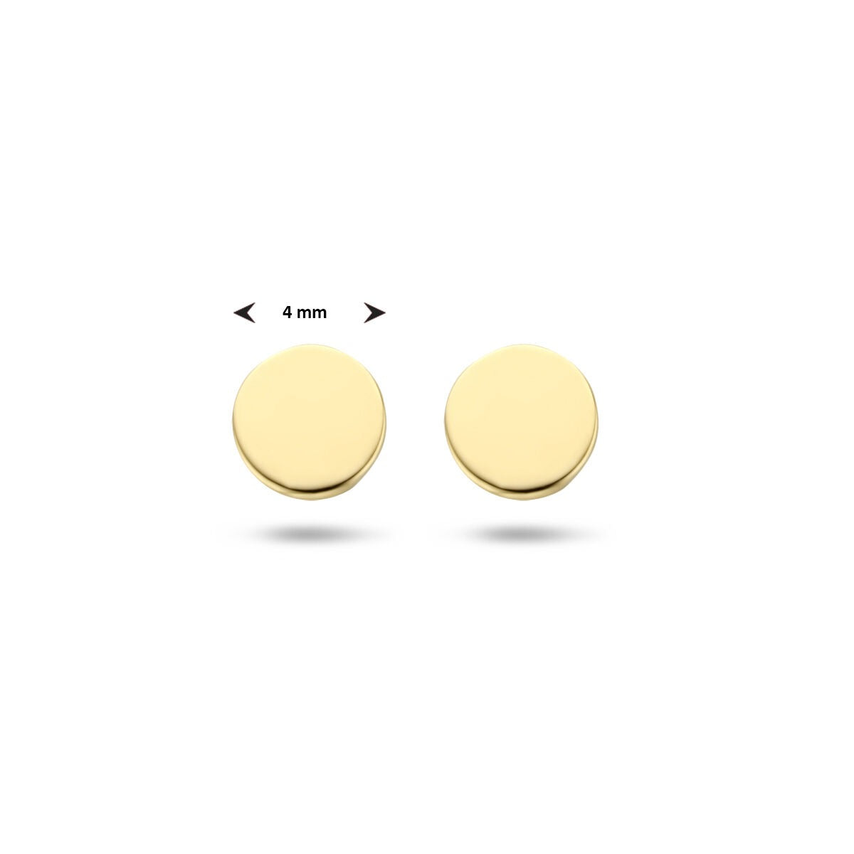 Pendientes de botón redondos de oro amarillo de 9k