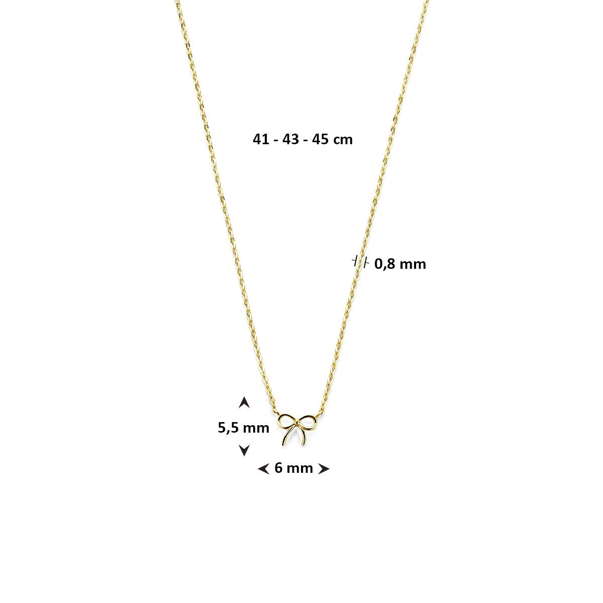 collar de oro amarillo con lazo
