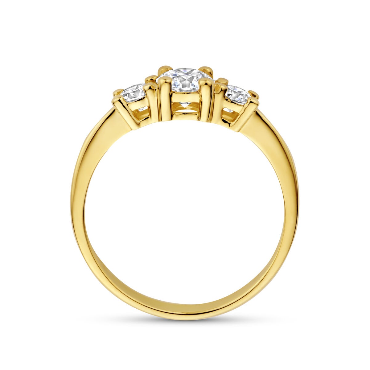 Anillo de oro amarillo de 14k con diamante cultivado en laboratorio – incluye certificado