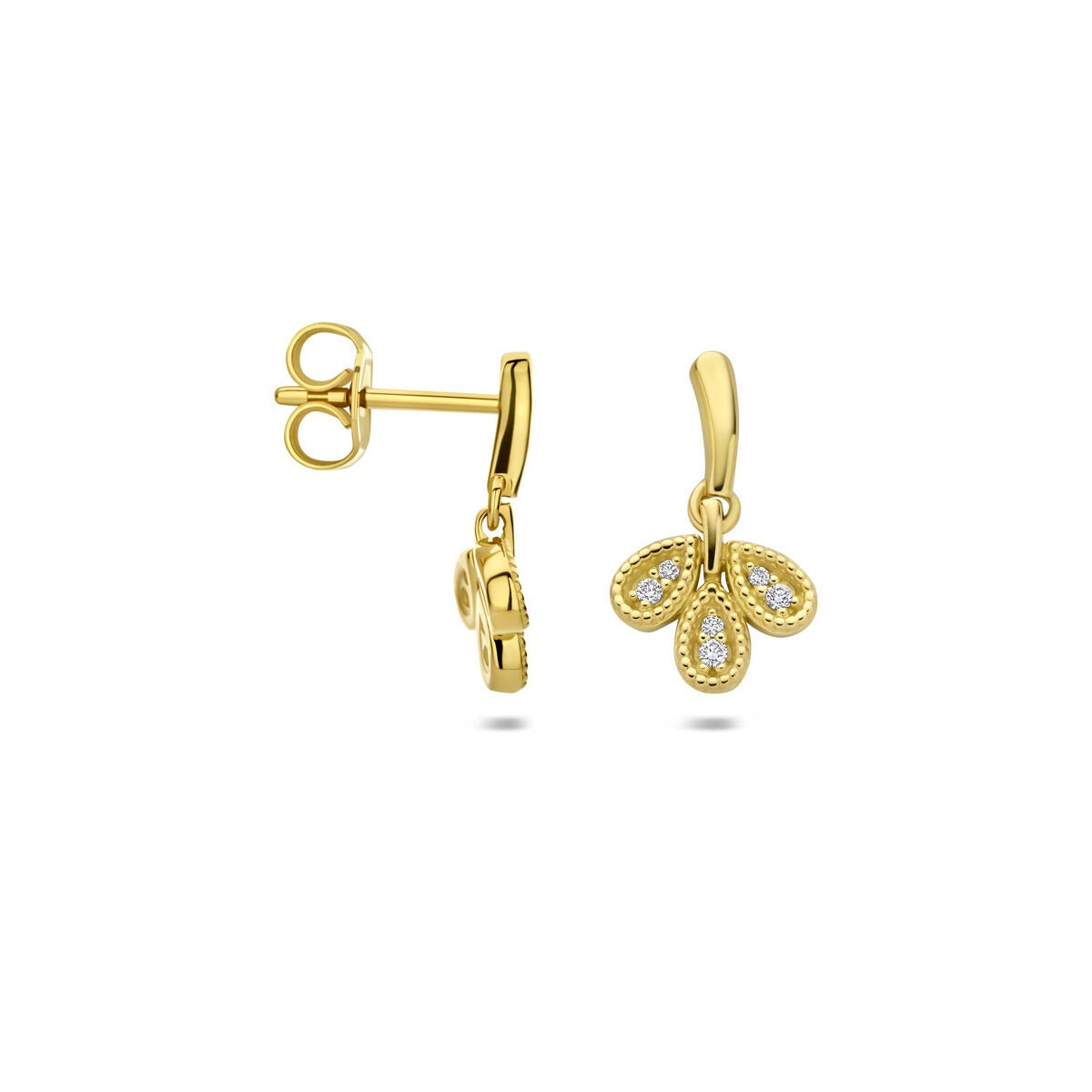 Pendientes de oro con diamante – 14k oro amarillo