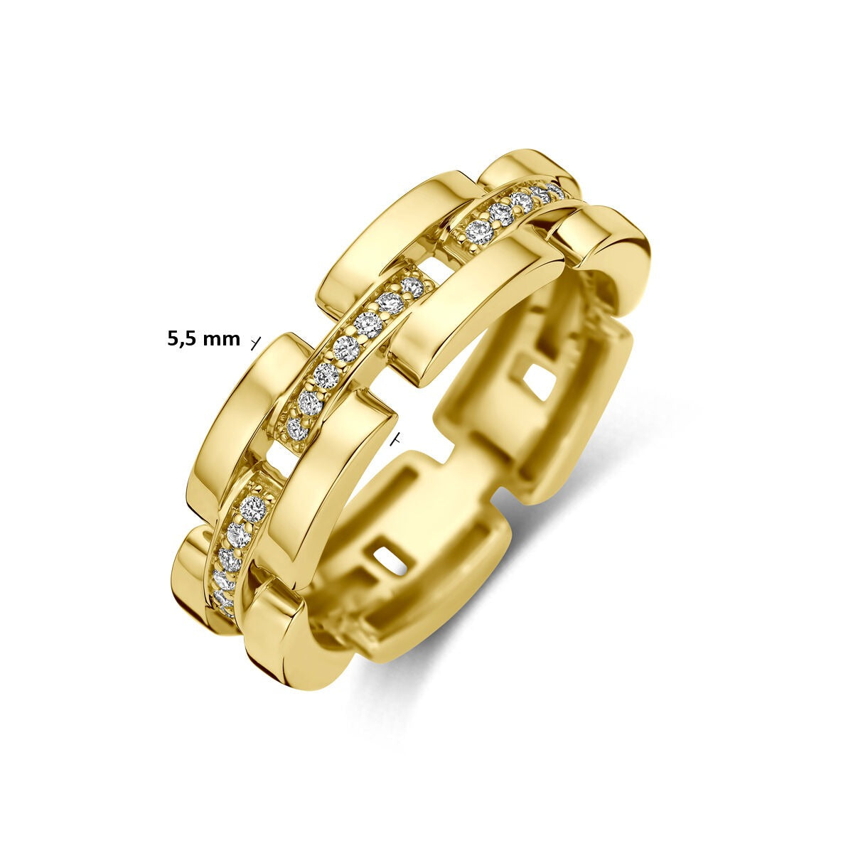 anillo de oro amarillo de 14k con diamante