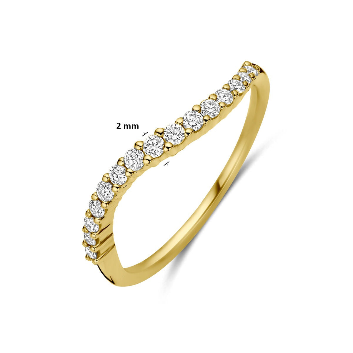 Anillo de alianza de oro amarillo de 14k con diamante de 0,21 ct