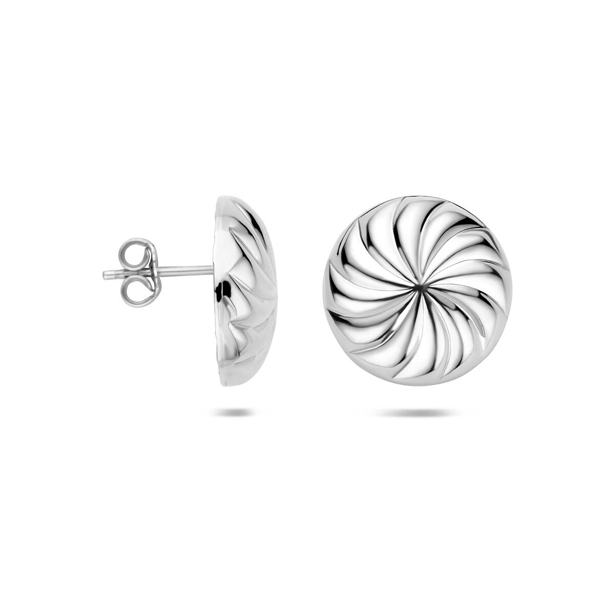 Pendientes de botón de plata 925 rodiados