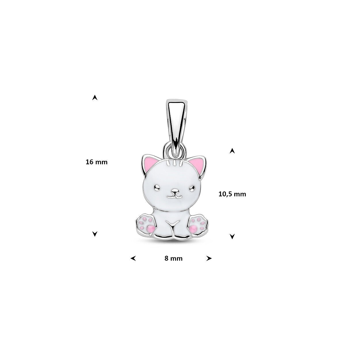 Colgante de gato de plata con esmalte – plata 925 rodiada