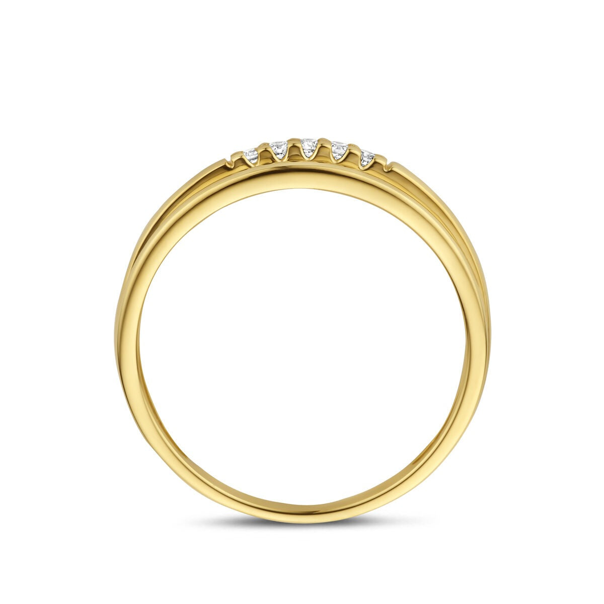 Anillo de mujer de oro con diamante – 14k oro amarillo