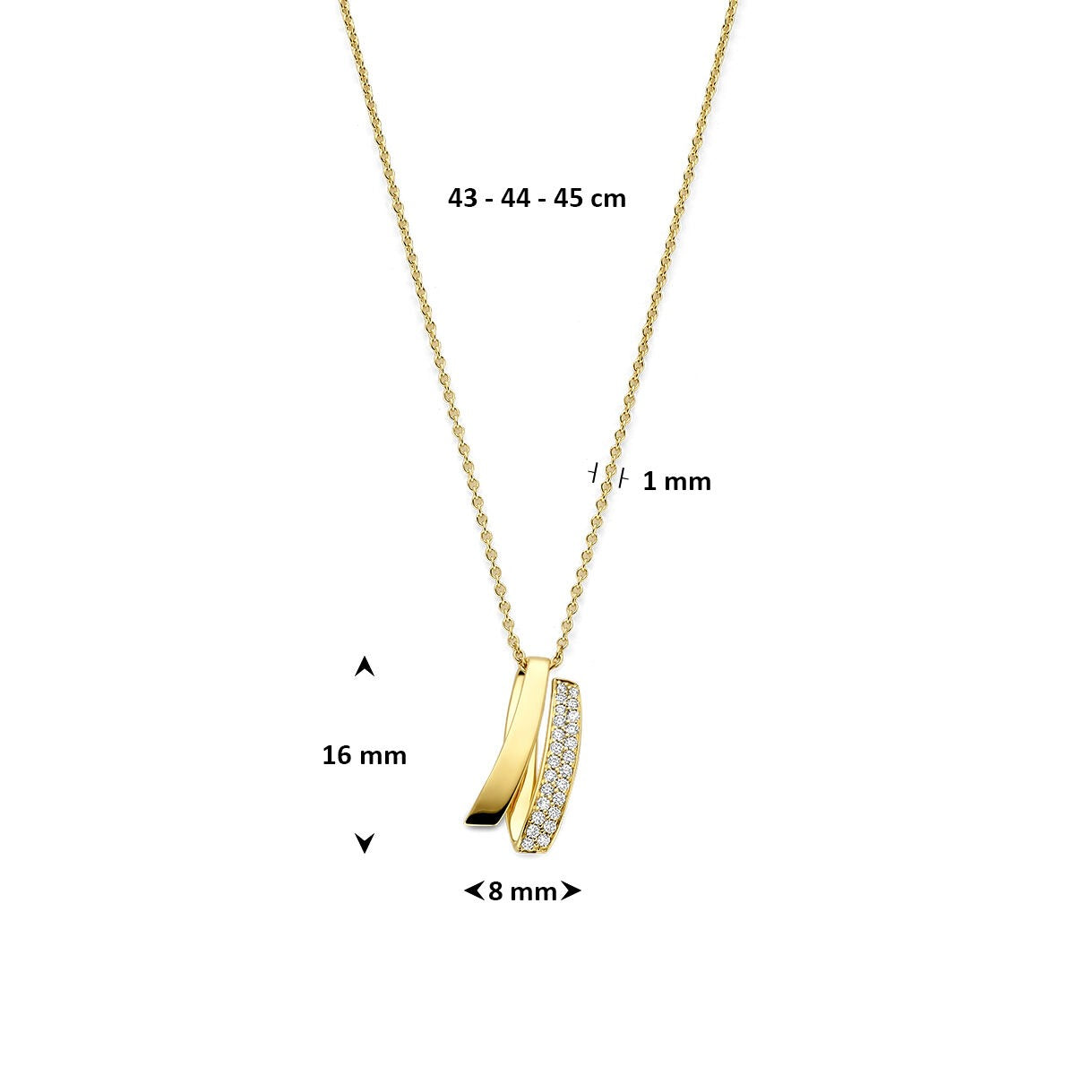 collar de oro amarillo con diamante