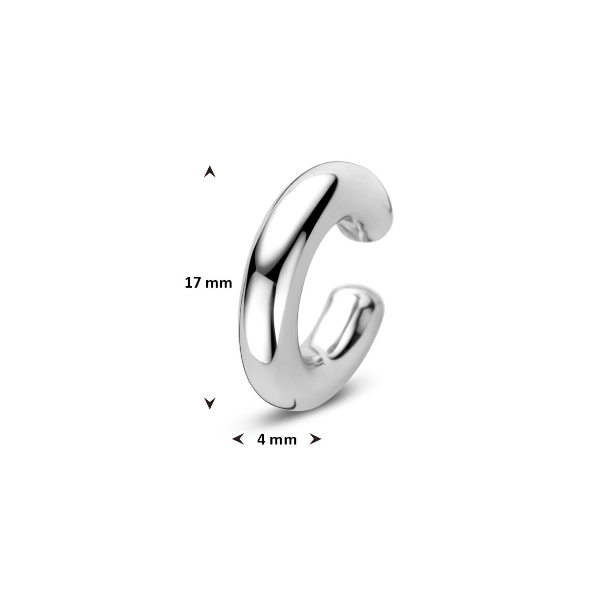 Ear cuff de plata 925 rodiado – diseño elegante