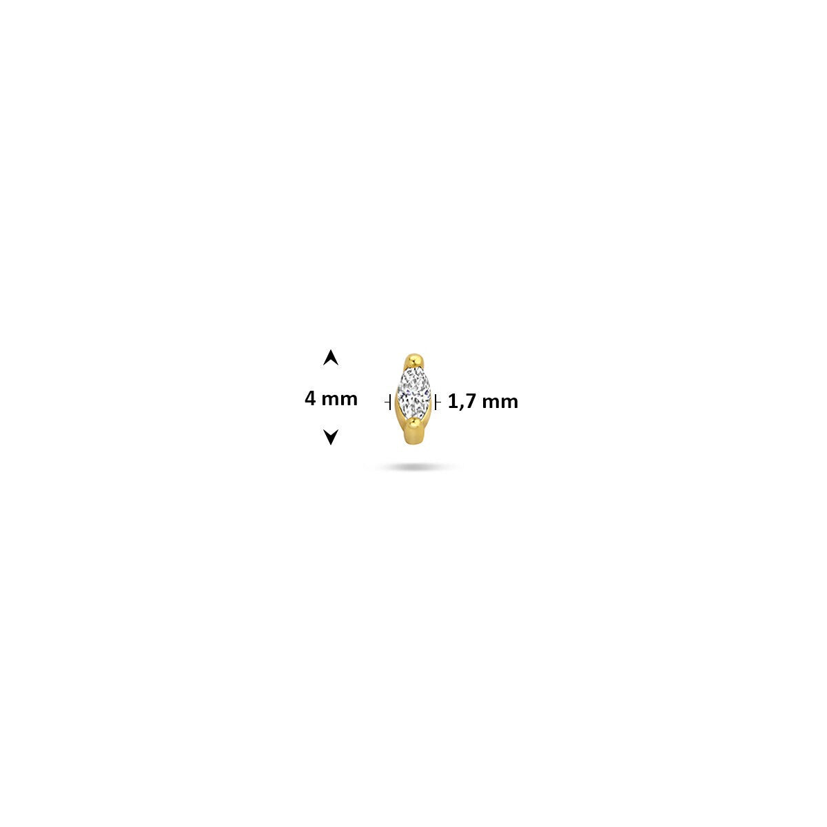 Piercing chapado en oro plata con circonitas - lujo sutil con rosca