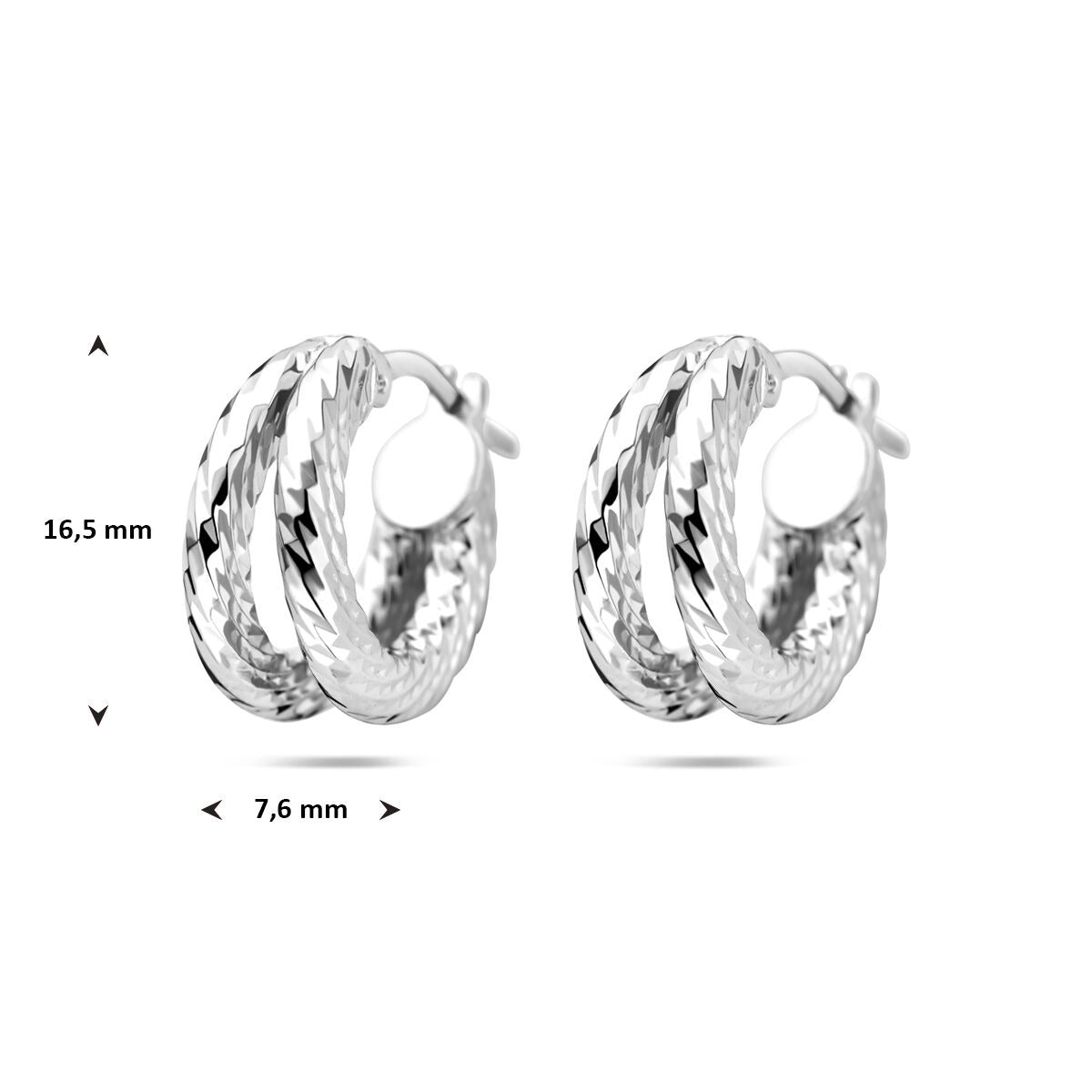 Aros de mujer de plata rodiada retorcidos