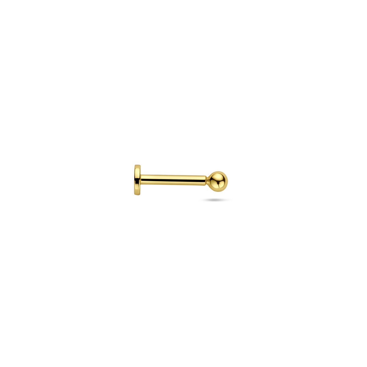 chapado en oro bola de piercing plana de plata