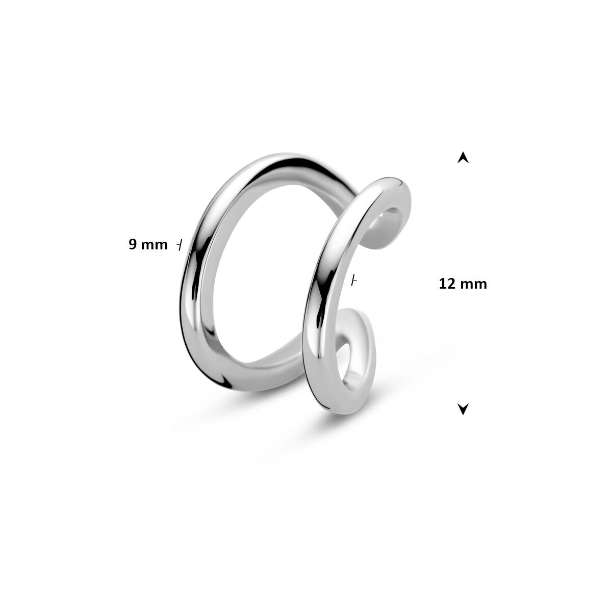 Ear cuff de mujer chapado en plata