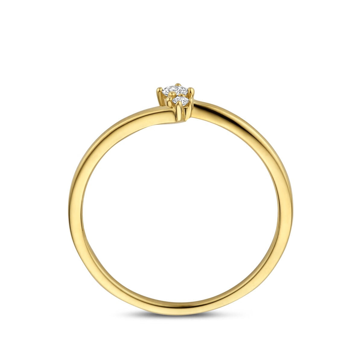 Anillo de mujer de oro con diamante – 14k oro amarillo