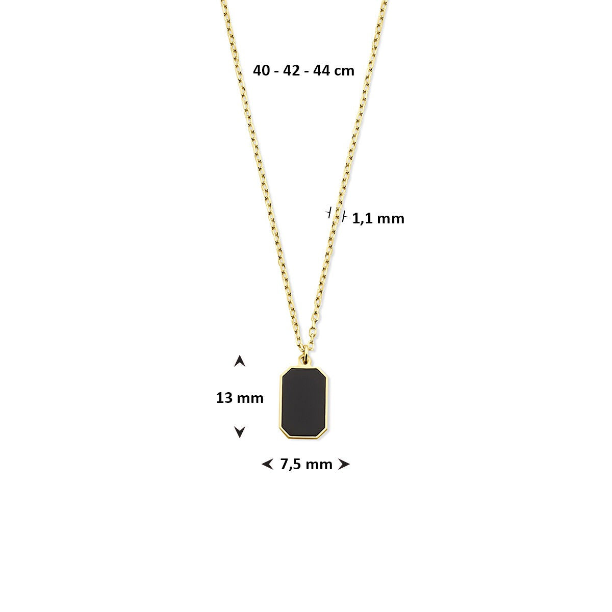 collar de oro amarillo de 14k con ónice – poderoso y elegante